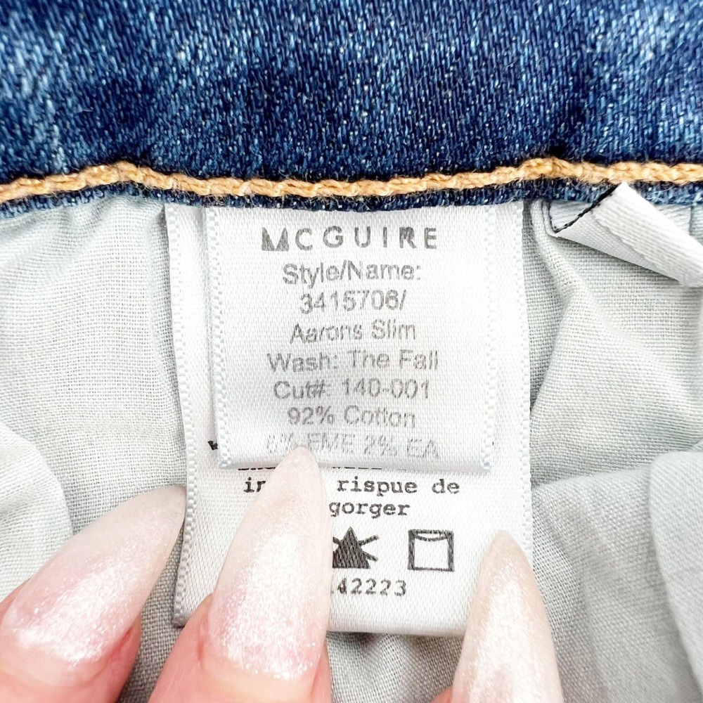 McGuire Aarons Slim Jeans The Fall Wash Distressed Denim Size 28 - Picture 6 of 6